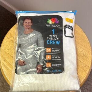 Fruit of the Loom Men's Thermal Crew white